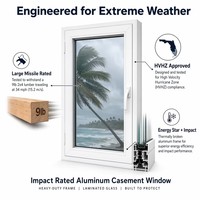 Ventana Resistente a Huracanes, Ventana de Impacto con Aislamiento Térmico, Vidrio de Bajo Consumo Energético, Ventana y Puerta para Proyectos de Viviendas