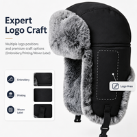 Gorro de Invierno Personalizado Tipo Bomber, Gorro Ushanka con Forro de Piel Sintética, Resistente al Viento, con Orejeras, para Esquí y Deportes al Aire Libre, Proveedor de Gorros
