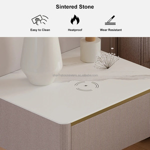 <span class=keywords><strong>Comodino</strong></span> minimalista a parete con caricatore Wireless per camera da letto salvaspazio per mobili per la casa - Product Image 5