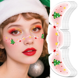 Tatuaggi temporanei di carta viso di natale per bambini-Eco-friendly fiocchi di neve impermeabili alberi lentiggini adesivi del <span class=keywords><strong>tatuaggio</strong></span> natale - Product Image 6