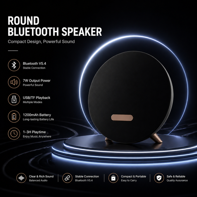 New S409 Mini Portable RGB Lighting Wireless Subwoofer Fabric Speaker, Outdoor Sports Desktop BT Speaker