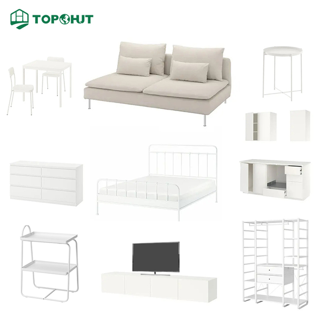 Topohut Factory Whole House Custom Interior Design Apartment Furniture Service Contemporary Full Bedroom Furniture Set