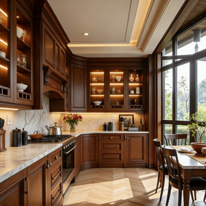 BALOM מותאם אישית 2025 ארון מטבח אמריקאי יוקרתי מעץ מלא סִגְנוֹן ארון מטבח מודולרי יוקרתי בהתאמה אישית לבן - Product Image 4