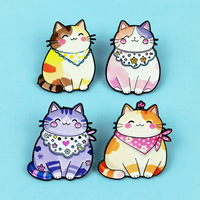Vente en gros usine : Pin's en émail rigide et souple personnalisés, motif chat arc-en-ciel de dessin animé mignon, en stock en gros pour vêtements et sacs à dos