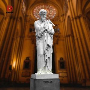 Église du Christ grandeur nature personnalisée en marbre blanc Sculpture de Saint <span class=keywords><strong>Pierre</strong></span> Statue des douze apôtres de Jésus - Product Image 6