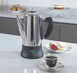 Cookmat perkolator kopi listrik, perkolator kopi warna-warni tahan lama Stainless Steel 2023