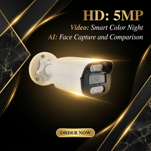 Système de sécurité <span class=keywords><strong>CCTV</strong></span> avec capture faciale, comparaison, caméras POE filaires 5MP, NVR 8 canaux, vision nocturne couleur intelligente - Product Image 1