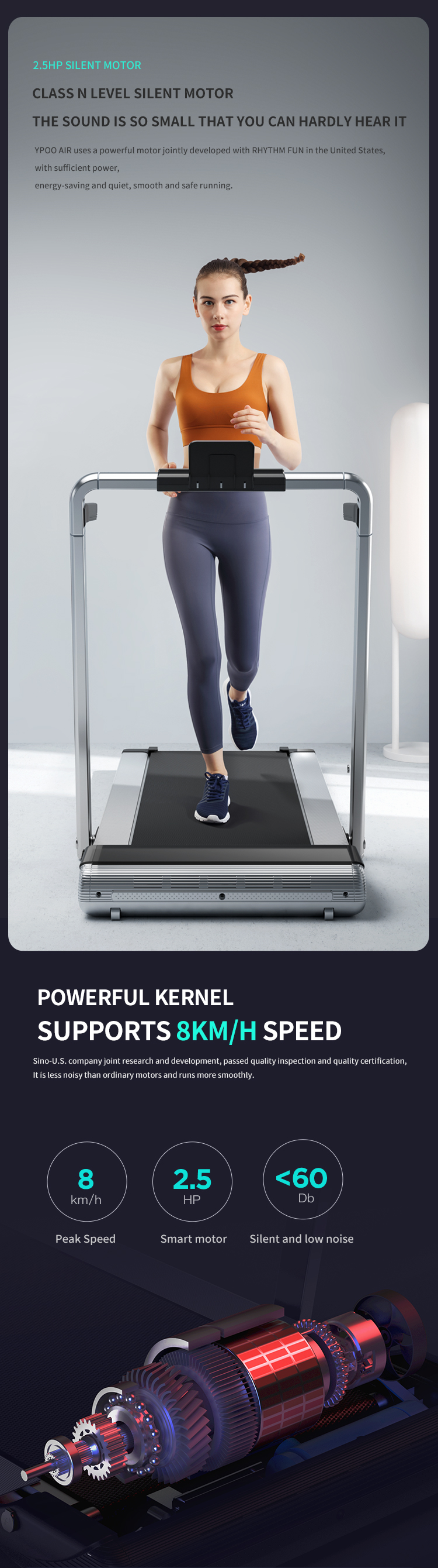 YPOO fitness electric treadmill cheap treadmill high quality treadmill