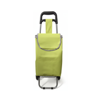 Chariot de courses robuste à roulettes, design pliable compact, poignée réglable, capacité de 30 kg, tube en acier au carbone pour usage domestique et marché