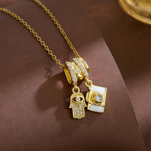 Hot Selling Trendy DIY Brass 18K Gold Plated Star <strong>Owl</strong> Life Tree Cross Flower Zircon Charms Pendant <strong>Necklace</strong> for Women Gift - Product Image 2