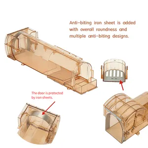Control de ratón Jardín interior No Kill Humane Ratones Trampa Multi Catcher Caja de captura de ratas de plástico