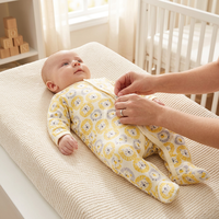 Pijama de Bebé con Estampado de Avión, Azul Claro, 100% Algodón, Manga Larga, para Recién Nacido, Cierre de Broches, 0-12 Meses