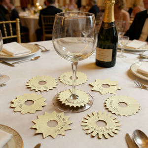 カスタム印刷された環境に優しいワイングラス識別カード |   混乱防止コースター |   パーティー/イベント/ホテル用ガラスネームタグ | - Product Image 1