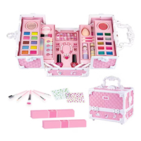 Kit de Maquillaje EPT para Niñas, Set de Maquillaje Real Lavable con Estuche Portátil, Juguete de Belleza Cosmética para Niñas Pequeñas