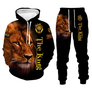 Các Nhà Sản Xuất Tùy Chỉnh Thăng Hoa Thiết Kế Sư Tử Vua Chạy Bộ Thiết Lập Thể Thao Người Đàn Ông Của Hoodies & Áo Bộ Sweatsuits Sweatpants Bộ - Product Image 4