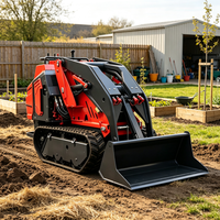 SDLOT Kompakter Mini-Radlader mit Kubota Dieselmotor CE EURO5 Hydraulischer Schneegreifer für Winter-Gartenarbeiten