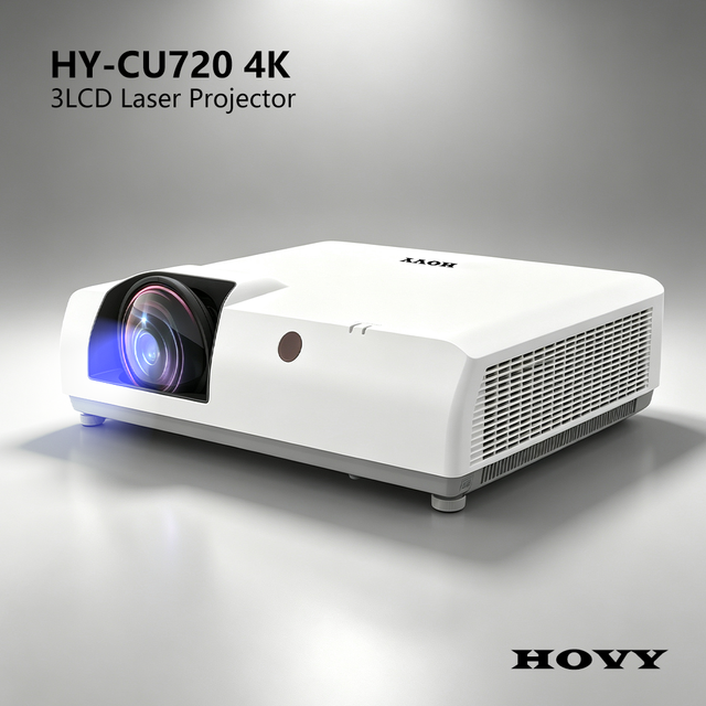Commercial 4K 3LCD Laser Projector 7000Lm Short Throw Lens for Digital Signage & Advertising Display Mall
