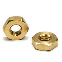 Solid Brass Hex Nuts in Various Sizes M3-M20 Hex Fasteners Suitable for Industrial Light Load Use