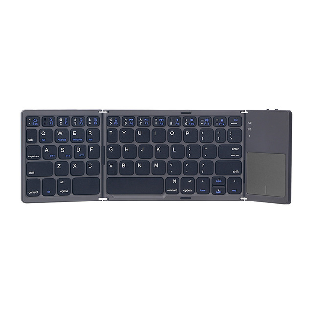 Touchpad Portable Slim Wireless Foldable Keyboard Rechargeable BT Folding Keyboard for Laptop Tablet