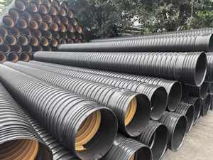 Tuyaux de drainage en plastique noir HDPE, tuyau corrugué à double paroi en PE et pipeline d'égouts de HYDY - Product Image 4