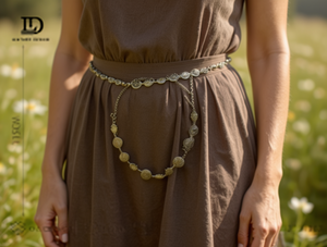 Catena da Vita Vintage per Donna, Placcata in Oro Antico, in Lega di Zinco, Design Geometrico, Gioiello per Uso Quotidiano - Product Image 2