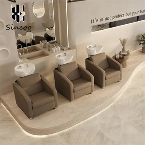 Üretici Özel Tasarım Lüks Ayarlanabilir Kahverengi Spa Saç Derisi Koltuğu Seramik Lavabo Çanaklı Kuaför Şampuan Koltuğu - Product Image 5
