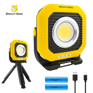Bright Bird 2024 New 1500 Lumens 3 Color Lighting Multifunction Portable Rechargeable Cob Led Work Light With Hook