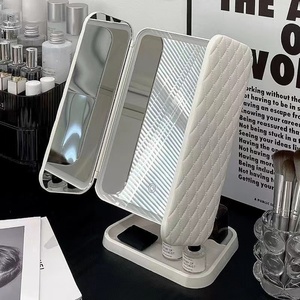 Trifold Tabletop LED Folding Cosmetic <strong>Vanity</strong> <strong>Mirror</strong> Desktop <strong>Mirror</strong> <strong>With</strong> <strong>Light</strong> and Magnification - Product Image 2