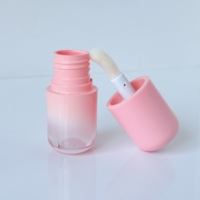 Nouvel Arrivage Tubes à Gloss Ronds Personnalisés en Plastique, avec Impression sur Soie, Design Dégradé Attrayant et Grand Pinceau, pour Rouge à Lèvres et Gloss
