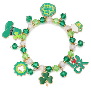 Nuovo St. Patricks per feste bracciale con ciondoli in acrilico con trifoglio di <span class=keywords><strong>birra</strong></span> verde Lucky Unisex all'ingrosso - Product Image 5