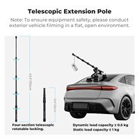 Support de voiture à ventouse 5-en-1 K&F Concept pour caméras d'action, fixation rapide et réglable pour véhicule