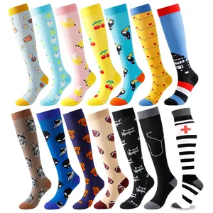 New Models Knee High Long Cycling Women Medical Stockings 20-30 mmhg Nurse Compression Socks