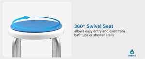 Chaise de <span class=keywords><strong>douche</strong></span> antidérapante légère avec siège de bain à hauteur réglable <span class=keywords><strong>Tabouret</strong></span> de salle de bain pour personnes âgées pour ShOWER - Product Image 3