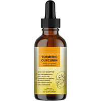 Curcuma et curcumine pour chiens et chats, gouttes liquides, protection des articulations, aide anti-inflammatoire, booster d'oméga-3, vitamine D3, bien-être, 60 ml