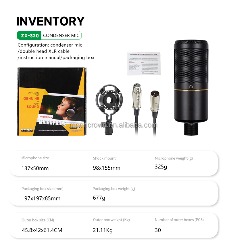 ZX-320 Condenser Microphone - Professional Live Streaming