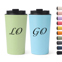Vasos de café aislados de 500ml personalizados con tapa abatible, taza de café de viaje de acero inoxidable, taza de café aislada al vacío, Taza Termo