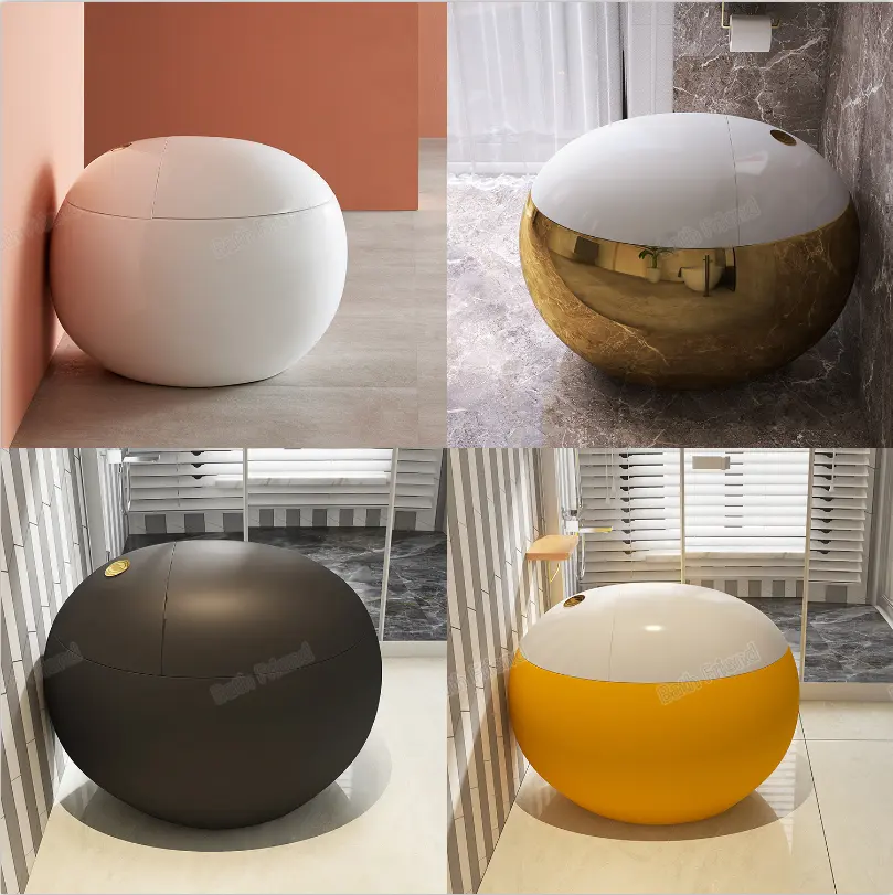 Toilettes en forme d'œuf au Design exclusif du marché haut de gamme, Siphon en céramique multicolore, toilettes monobloc