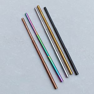 Cannuccia pieghevole in acciaio inossidabile telescopico estensibile ecologico con punta in Silicone e portachiavi in metallo - Product Image 6