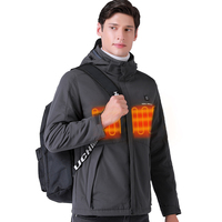 Blouson d'hiver pour homme, à capuche, col montant, chauffant électriquement par USB, imperméable, réversible, coupe-vent, rembourré en coton, intelligent