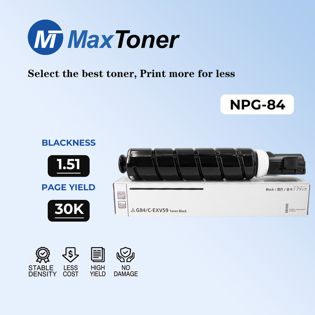 MaxToner OEM Quality NPG84 NPG-84 Toner Cartridge Compatible for Canon IR 2625 2630 2635 2645 GPR-62 C-EXV59