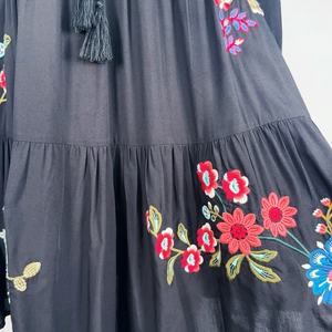 Vestido Elegante Bordado con Volantes y Smocking para Mujer, Nuevo Diseño Personalizado - Product Image 5