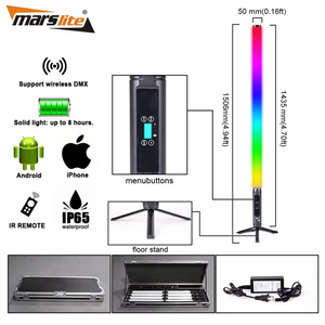 Marslite pin không dây 360 pixel Ống IP65 không thấm nước rgbwa có thể sạc lại LED ống thanh ánh sáng - Product Image 4