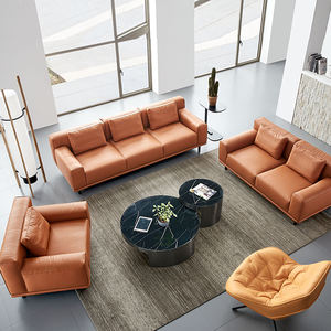 Set <span class=keywords><strong>Sofa</strong></span> Kantor Gaya Modern Bebas Bentuk dari Kulit untuk Area Resepsi Ruang VIP - Product Image 5