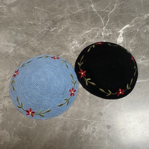 Kipá Judí<span class=keywords><strong>a</strong></span> Blanca Tejida <span class=keywords><strong>a</strong></span> Mano OEM de Fábrica, Kipá Boho Yarmulke con Bordado <span class=keywords><strong>para</strong></span> Bodas, Bar Mitzvah, Sombreros de Ramadán <span class=keywords><strong>para</strong></span> Hombres - Product Image 2