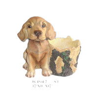 Pot de fleurs en résine artisanal écologique personnalisé, support de pot de fleurs en forme de chien mignon pour la décoration de la maison et du jardin
