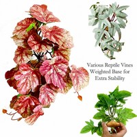 Plantes artificielles pour terrarium, décoration d'habitat, accessoires pour terrarium de dragon barbu, gecko, lézard, caméléon, serpent