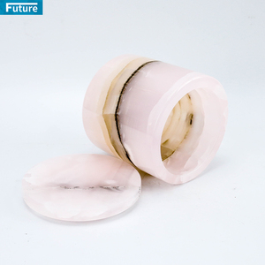 Naturale in marmo onice portacandele in pietra aromaterapia profumata barattolo di candela rotondo con coperchio festa di nozze per la casa al coperto - Product Image 2