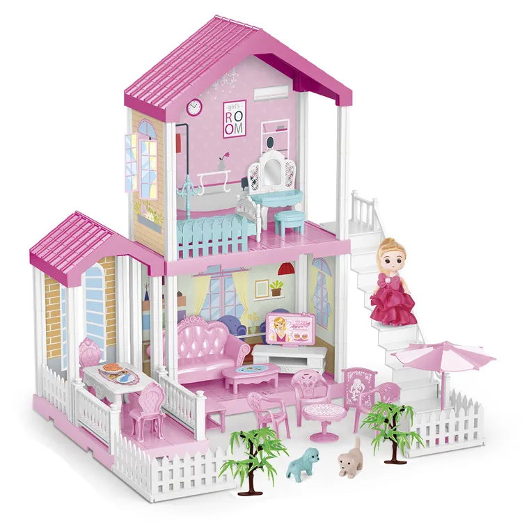 ของเล่นเด็กผู้หญิงแบบทำมือเฟอร์นิเจอร์บ้านตุ๊กตาของเล่นอาคารของเล่นในฝัน