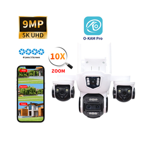 Cámara de Seguridad CMOS de 9MP, con Cable, para Interiores y Exteriores, WiFi 4G, Domo PTZ, Seguimiento Automático, Detección de Movimiento, IP65, Vista de 360° - Product Image 1