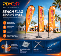 Drapeau publicitaire personnalisé PDYEAR en forme de goutte d'eau, drapeau de plage extérieur, drapeau plume, bannière volante pour salon professionnel, événement sportif